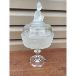 L G Wright Westward Ho! Pioneer Tippecanoe 11" Covered Compote